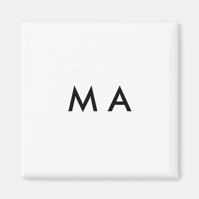 Simple monogram add your name letter man minimal magnet (Front)