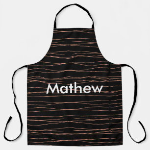 Simple monogram add your name letter man minimal t apron