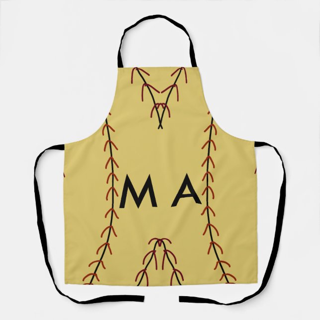 Simple monogram add your name letter man minimal t apron (Front)