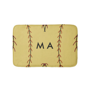 Simple monogram add your name letter man minimal t bath mat