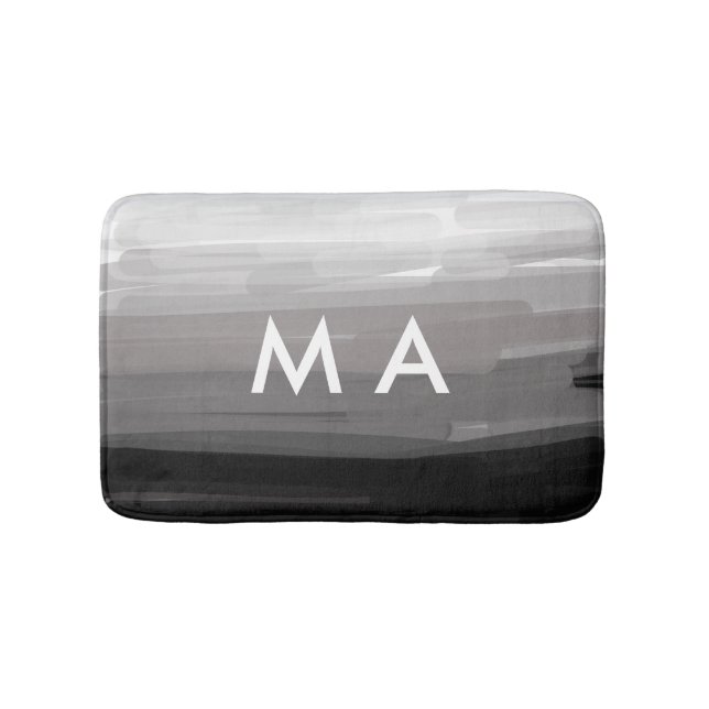 Simple monogram add your name letter man minimal t bath mat (Front)