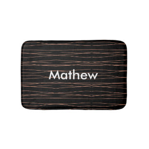 Simple monogram add your name letter man minimal t bath mat