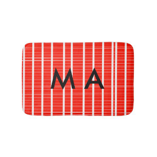 Simple monogram add your name letter man minimal t bath mat