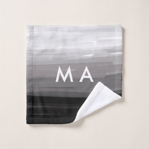 Simple monogram add your name letter man minimal t bath towel set
