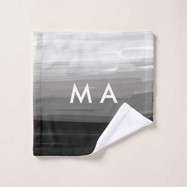 Simple monogram add your name letter man minimal t bath towel set (Wash Cloth)