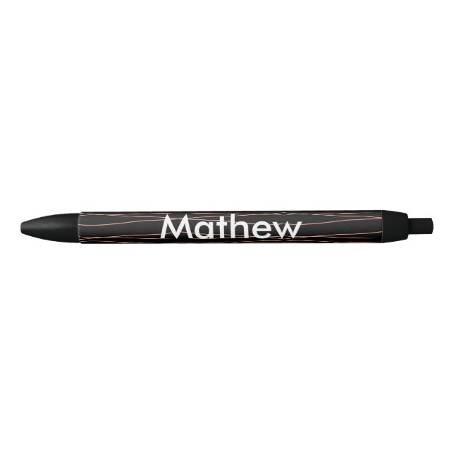 Simple monogram add your name letter man minimal t black ink pen (Front)
