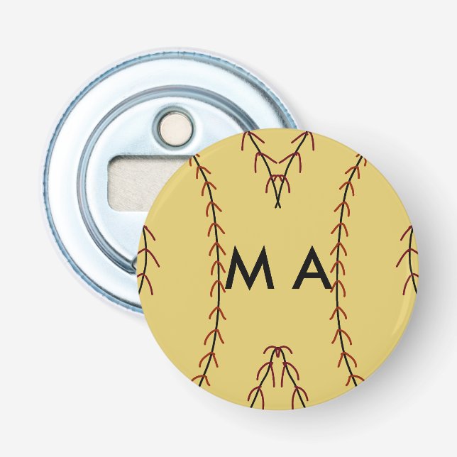 Simple monogram add your name letter man minimal t bottle opener (Front)