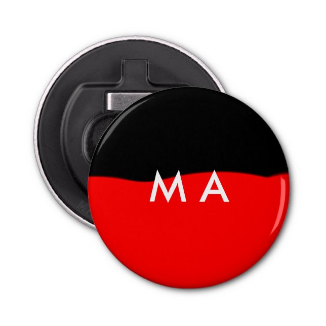 Simple monogram add your name letter man minimal t bottle opener (Front)