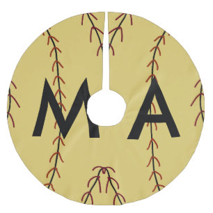 Simple monogram add your name letter man minimal t brushed polyester tree skirt