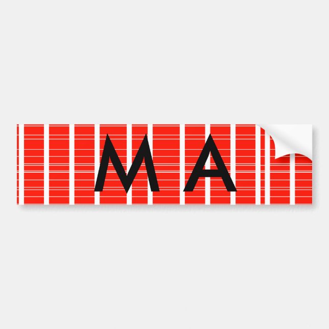 Simple monogram add your name letter man minimal t bumper sticker (Front)