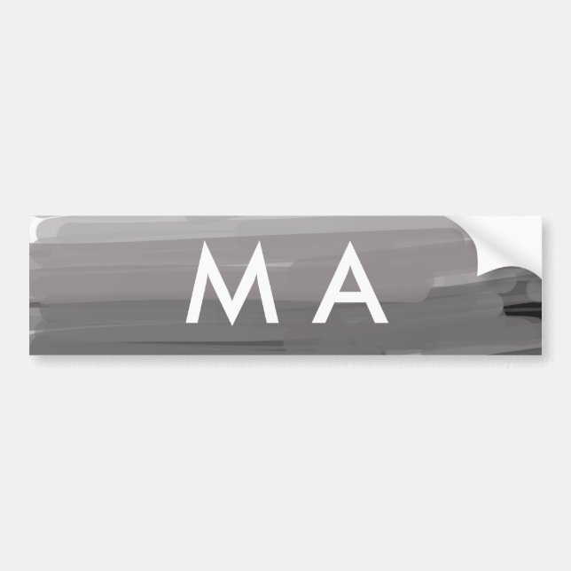 Simple monogram add your name letter man minimal t bumper sticker (Front)