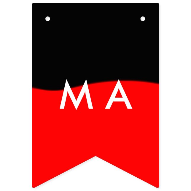 Simple monogram add your name letter man minimal t bunting  (First Flag)