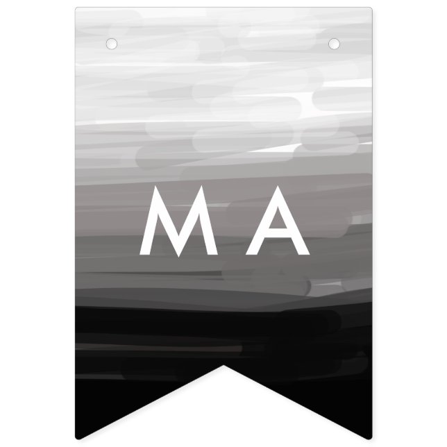 Simple monogram add your name letter man minimal t bunting  (First Flag)