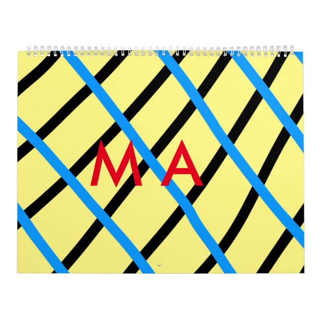 Simple monogram add your name letter man minimal t calendar (Cover)