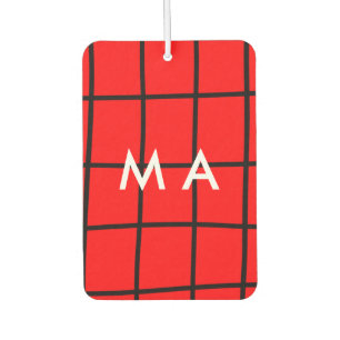 Simple monogram add your name letter man minimal t car air freshener