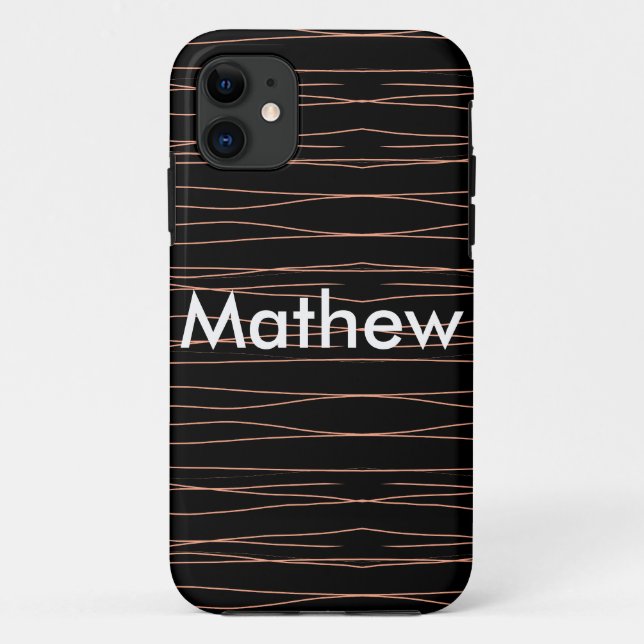Simple monogram add your name letter man minimal t Case-Mate iPhone case (Back)