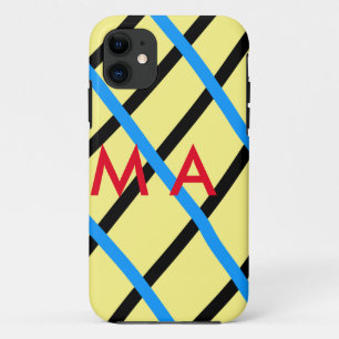 Simple monogram add your name letter man minimal t iPhone 11 case