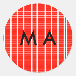Simple monogram add your name letter man minimal t classic round sticker