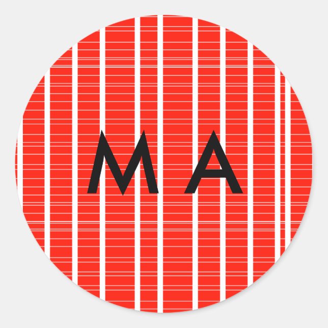 Simple monogram add your name letter man minimal t classic round sticker (Front)