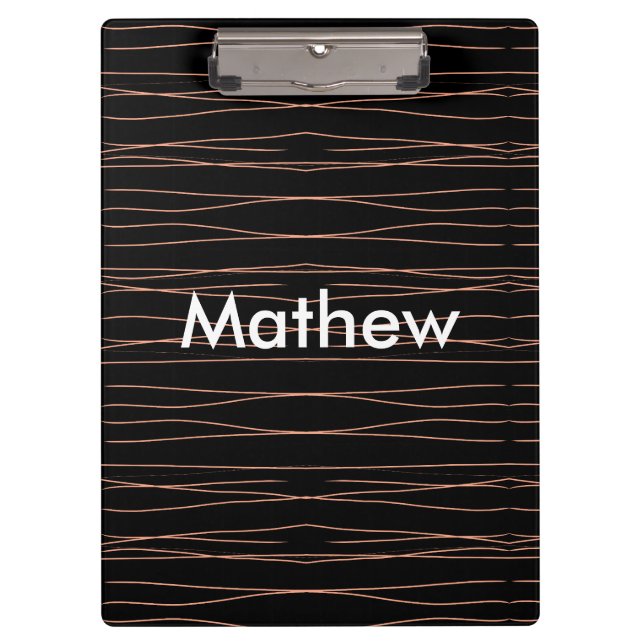 Simple monogram add your name letter man minimal t clipboard (Front)