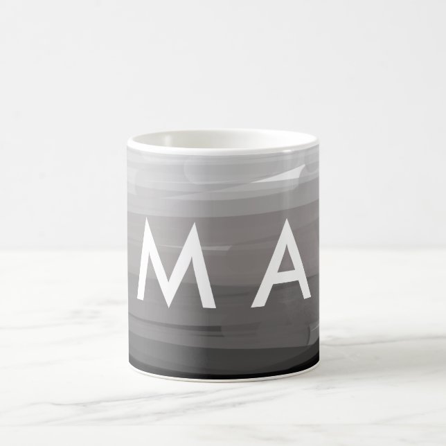 Simple monogram add your name letter man minimal t coffee mug (Center)