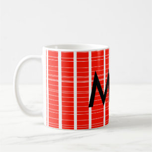 Simple monogram add your name letter man minimal t coffee mug
