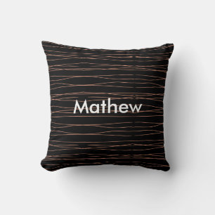 Simple monogram add your name letter man minimal t cushion