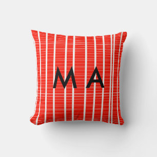 Simple monogram add your name letter man minimal t cushion