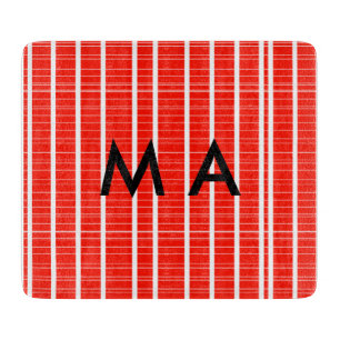 Simple monogram add your name letter man minimal t cutting board