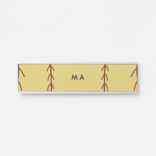 Simple monogram add your name letter man minimal t door sign