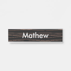 Simple monogram add your name letter man minimal t door sign