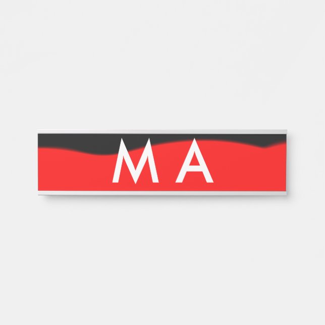 Simple monogram add your name letter man minimal t door sign (Front)