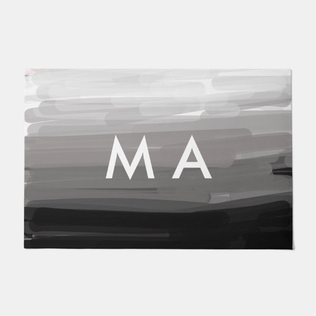 Simple monogram add your name letter man minimal t doormat (Front)