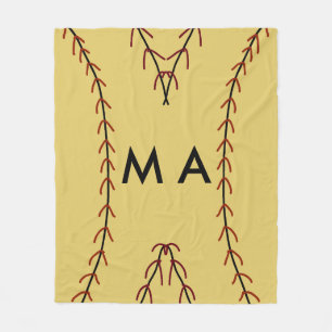 Simple monogram add your name letter man minimal t fleece blanket