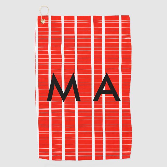 Simple monogram add your name letter man minimal t golf towel (Front)