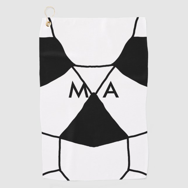 Simple monogram add your name letter man minimal t golf towel (Front)