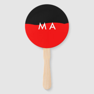 Simple monogram add your name letter man minimal t hand fan