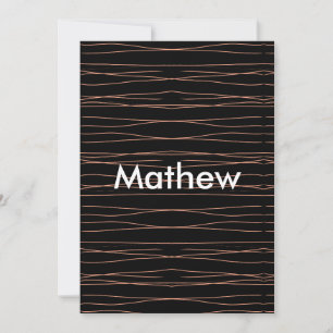Simple monogram add your name letter man minimal t holiday card