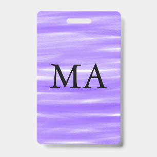 Simple monogram add your name letter man minimal t ID badge