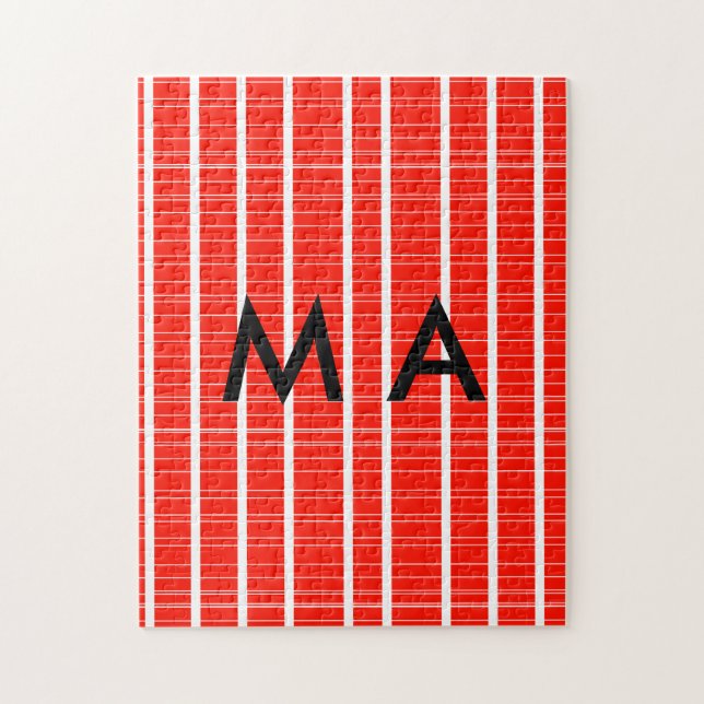 Simple monogram add your name letter man minimal t jigsaw puzzle (Vertical)