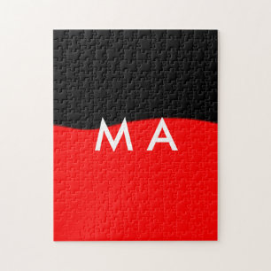 Simple monogram add your name letter man minimal t jigsaw puzzle