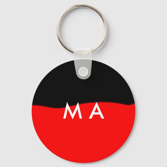 Simple monogram add your name letter man minimal t key ring (Front)
