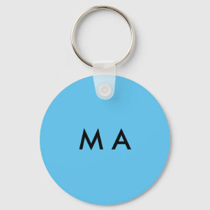 Simple monogram add your name letter man minimal t key ring