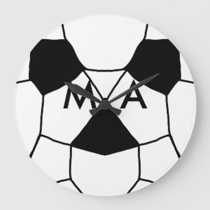 Simple monogram add your name letter man minimal t large clock