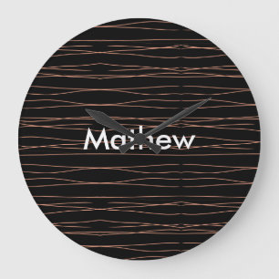 Simple monogram add your name letter man minimal t large clock