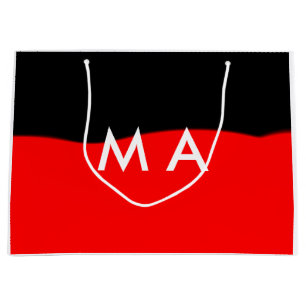 Simple monogram add your name letter man minimal t large gift bag