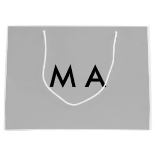 Simple monogram add your name letter man minimal t large gift bag