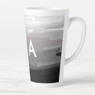 Simple monogram add your name letter man minimal t latte mug