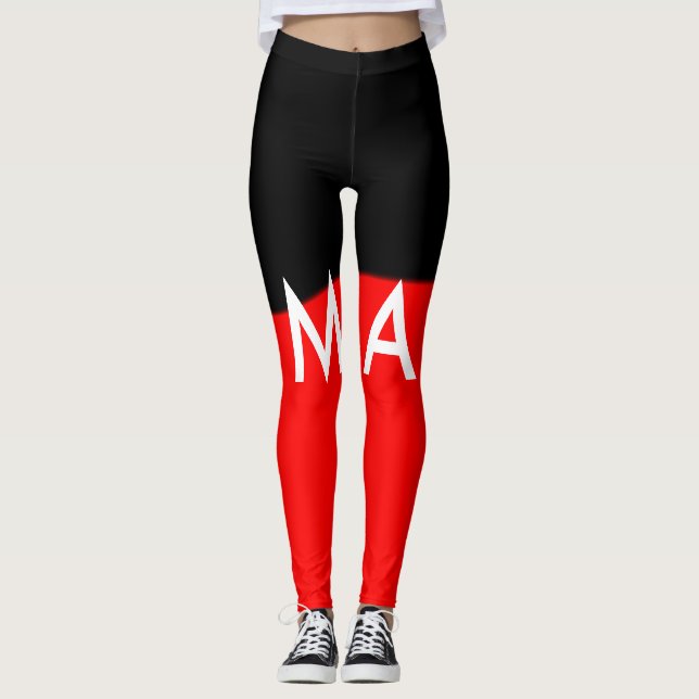 Simple monogram add your name letter man minimal t leggings (Front)