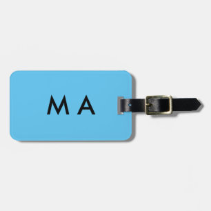 Simple monogram add your name letter man minimal t luggage tag